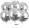 6-Pack Metallic Silver 22" Large Round Foil Balloons – Giant 4D Mirror Ball Mylar Balloons for Graduation, Birthday, Engagement & Space-Themed Party Decorations (Silver-0214)